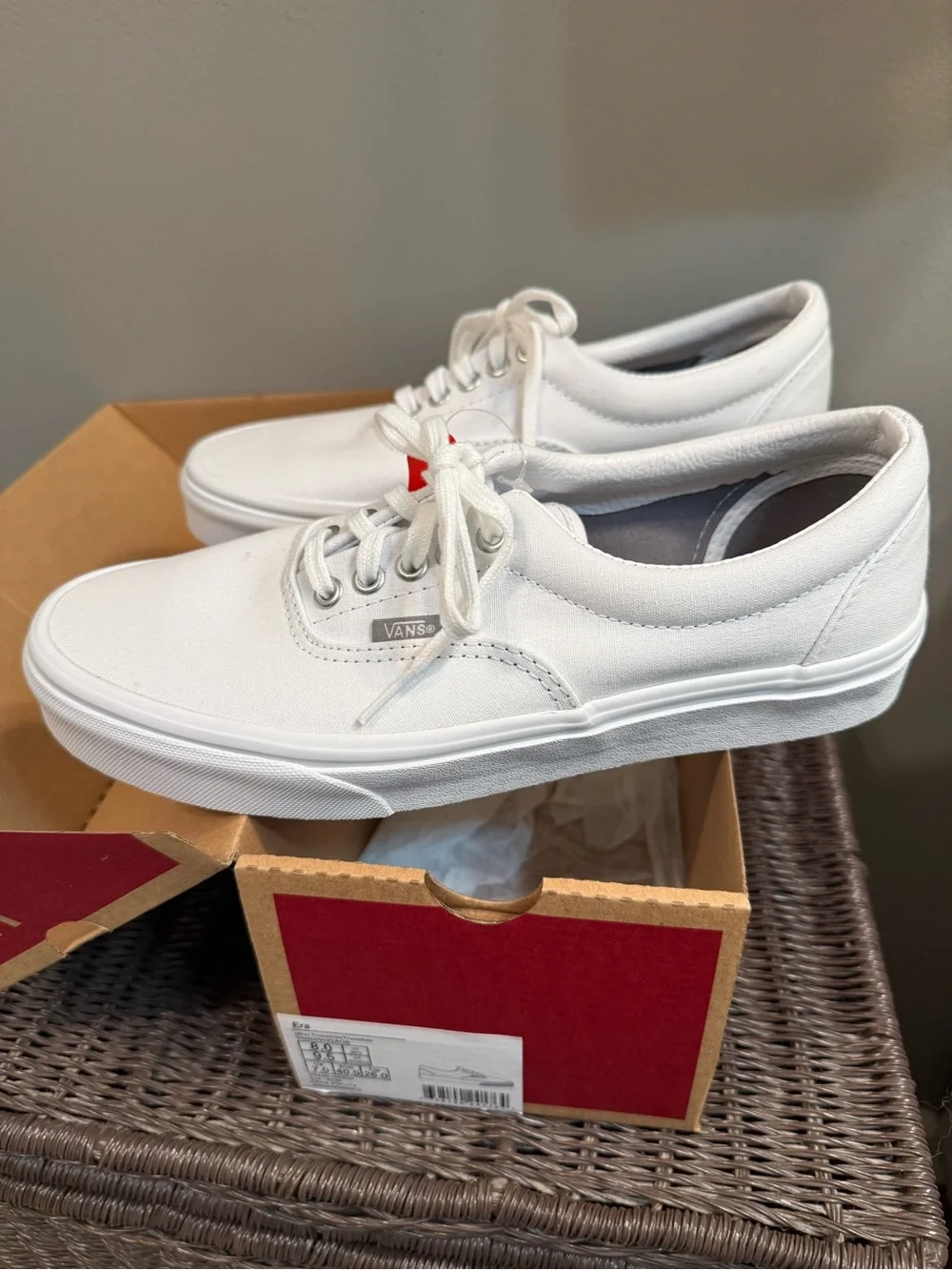 Vans White Canvas Low-Top Sneakers